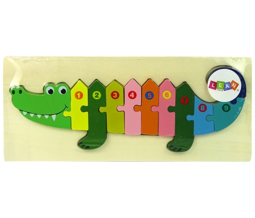 Set of Wooden Puzzles Crocodile Numbers