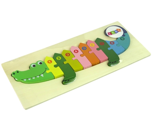 Set of Wooden Puzzles Crocodile Numbers