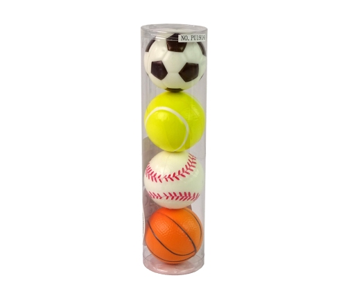 Set of Soft Balls 4 pcs. Sport Golf Tennis Football