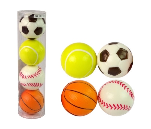 Set of Soft Balls 4 pcs. Sport Golf Tennis Football