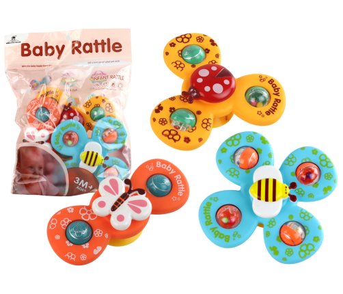 Sensory Toy Spinners Ladybug Bee Butterfly Suction Cups