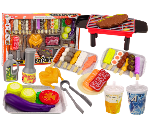 Grill Set Vegetables Figurines Grill BBQ Party 37 pieces.