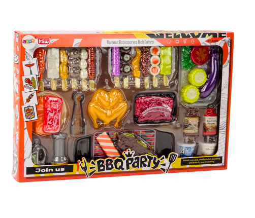 Grill Set Vegetables Figurines Grill BBQ Party 37 pieces.