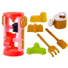 Set of Sand Toys, Grinder, Molds, Castles, Watering Can, Pink