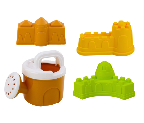 Set of Sand Toys, Grinder, Molds, Castles, Watering Can, Pink