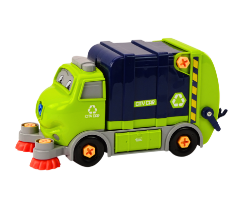 Cartoon Garbage Truck Turning Movable DIY Navy Blue