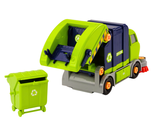 Cartoon Garbage Truck Turning Movable DIY Navy Blue