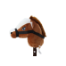 Plush Horse Head On A Stick Hobby Horse Dark Brown Shorthair Horse sounds