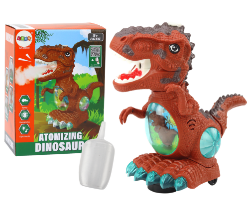 Dinosaur Dancing Obstacle Sensor Lights Sounds Brown