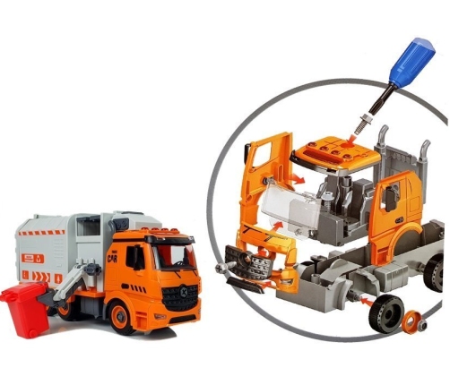 DIY Garbage Truck Sorter Kit Waste Sorting Game Screwdriver Sound Light Effects