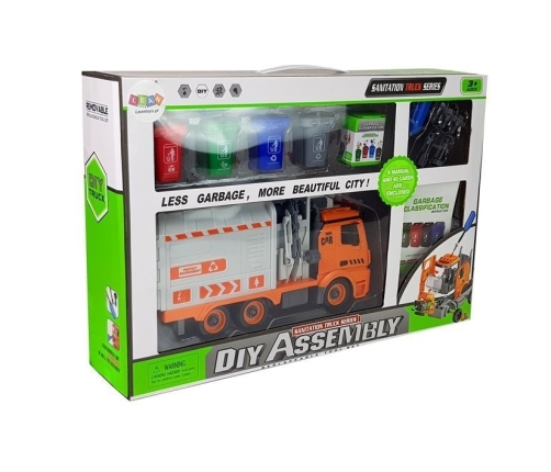 DIY Garbage Truck Sorter Kit Waste Sorting Game Screwdriver Sound Light Effects