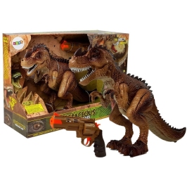 Moving Tyrannosaurus Dinosaur with Gun Sound Light Yellow