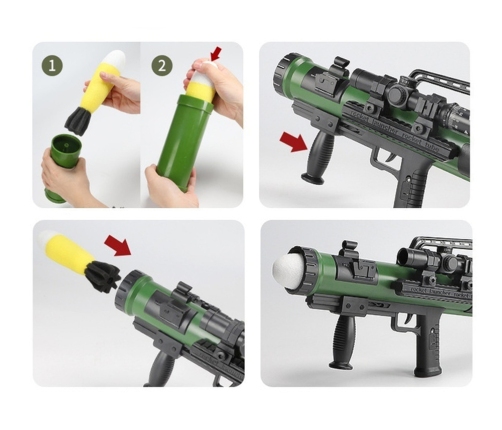 RPG Grenade Launcher Missiles Light Sound Green