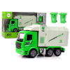 Green Refuse Truck Moving Container Luminous Wheels