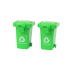 Green Refuse Truck Moving Container Luminous Wheels