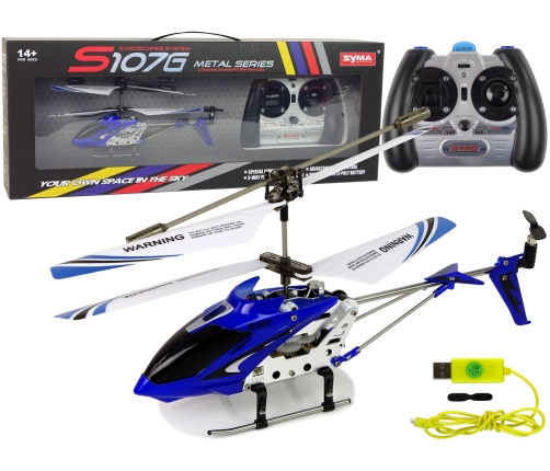 SYMA S107G helicopter  + Remote control + Rechargeable battery Blue