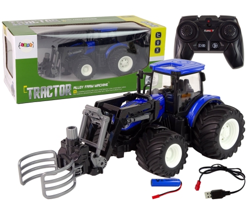 Remote-controlled tractor with grab handle Blue