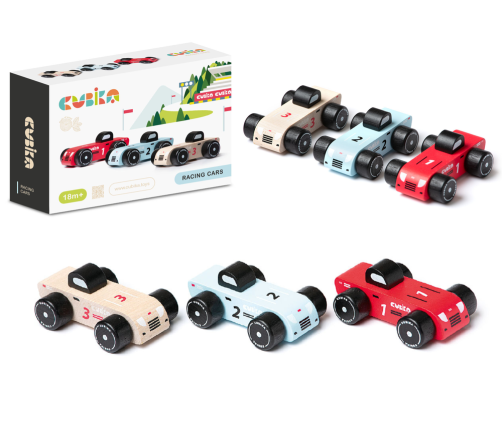 Wooden Set of Three Racing Cars 15474