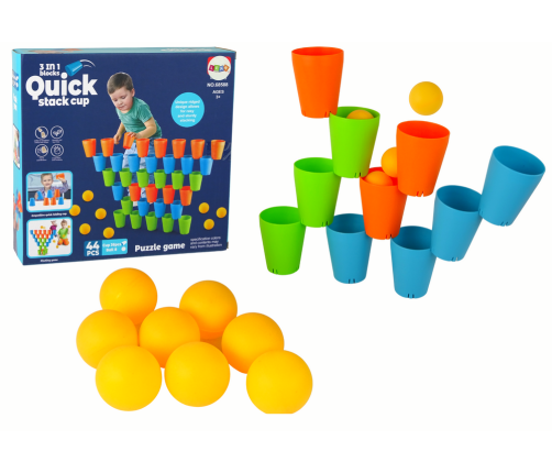 Cups Puzzle Game 3 in 1 44 Pieces