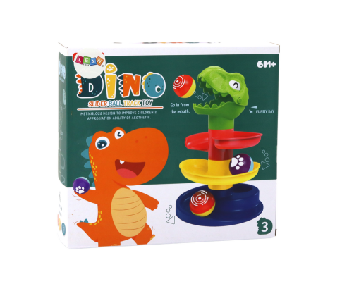 Educational Slide For Balls Sorter Green Dinosaur