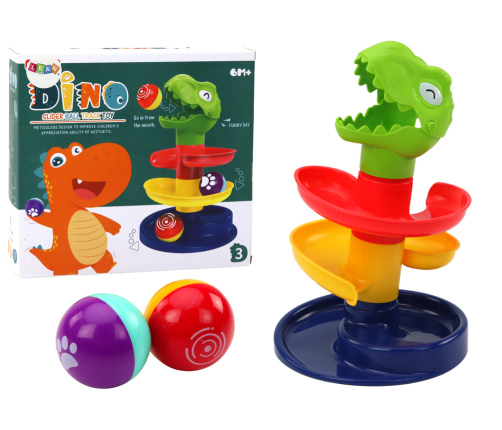 Educational Slide For Balls Sorter Green Dinosaur