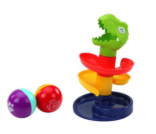 Educational Slide For Balls Sorter Green Dinosaur