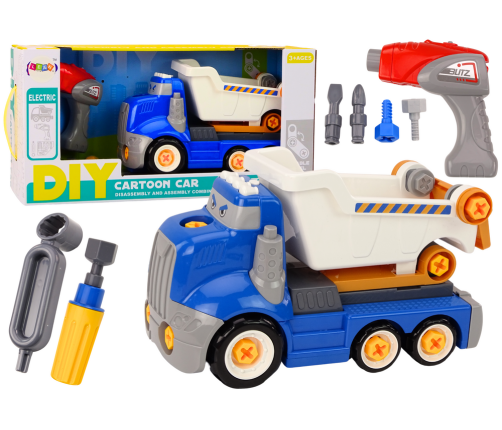 Blue Cartoon Turning Tipper DIY Truck