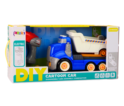 Blue Cartoon Turning Tipper DIY Truck