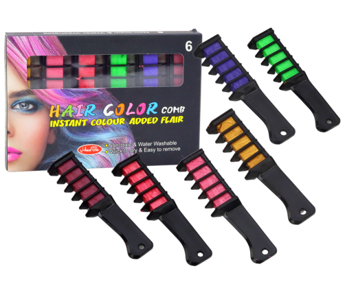 Chalk Hair Coloring Set 6 Pieces Shiny