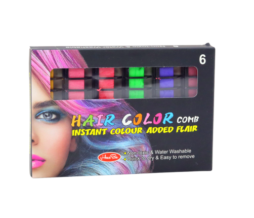 Chalk Hair Coloring Set 6 Pieces Shiny