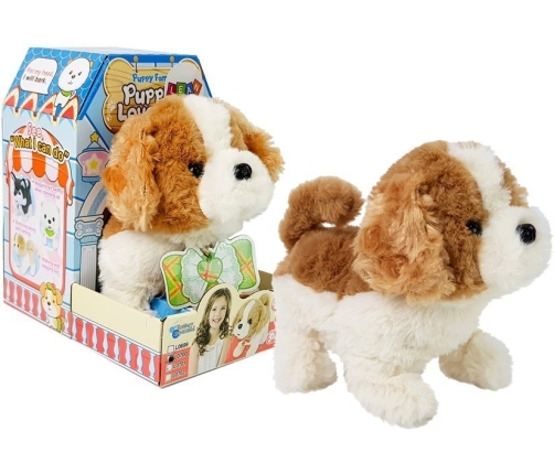 Battery Operated Interactive Dog Brown-White Walks Moves His Tail Sound