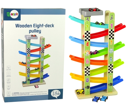 Wooden Slide Car Track 8 floors Cars