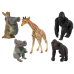 Set of Figures Africa Wild Animals Koala Gorilla Lama Giraffe