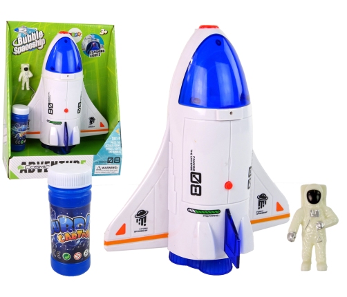 Astronaut Rocket Soap Bubble Machine White