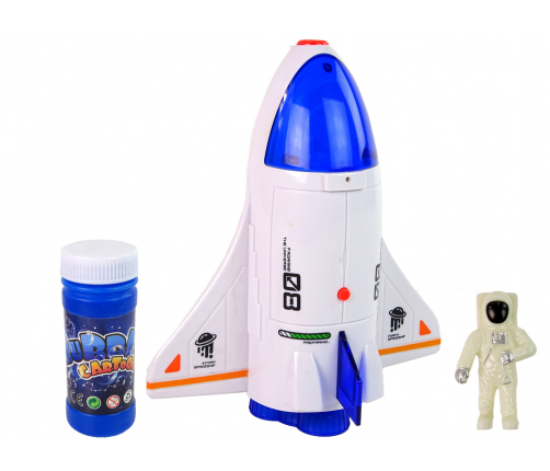 Astronaut Rocket Soap Bubble Machine White