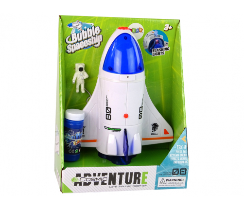 Astronaut Rocket Soap Bubble Machine White