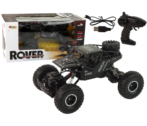 RC Rover 1:16 Car Black Remote Controlled Vehicle