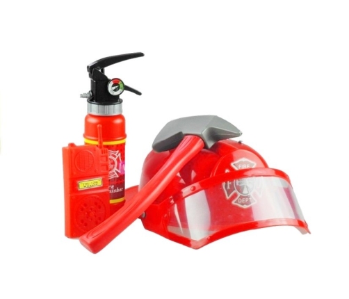 Firefighter Costume with Accessories - helmet, fire extinguisher, crowbar