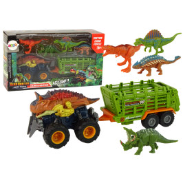 Vehicle with a Dinosaur Theme Trailer 4 Dinosaur Pieces