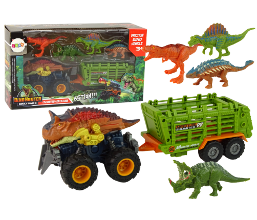 Vehicle with a Dinosaur Theme Trailer 4 Dinosaur Pieces