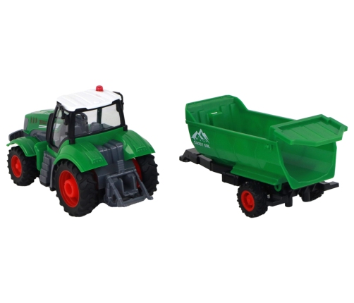 R/C Tractor with Trailer 1:24 Lights Green