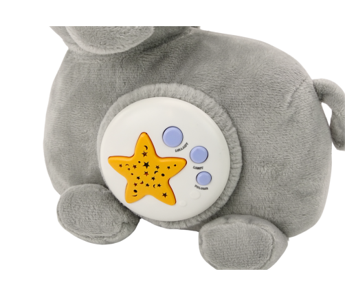 Plush Elephant Projector Sleeper Elephant Gray Cuddly Toy Stars Melodies