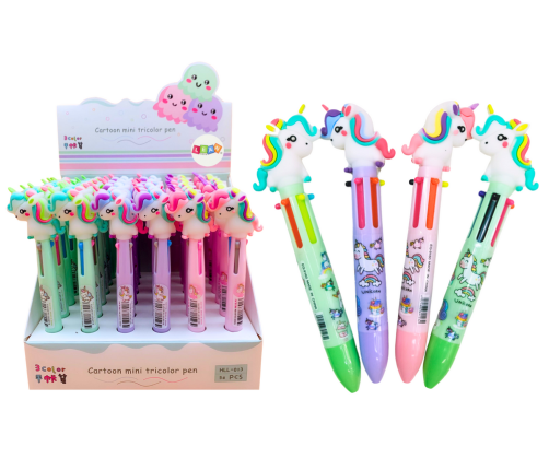 Multicolor Unicorn Automatic Pen 3 Colors Mix