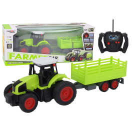 Remote Controlled RC Tractor With Trailer 1:16 Green