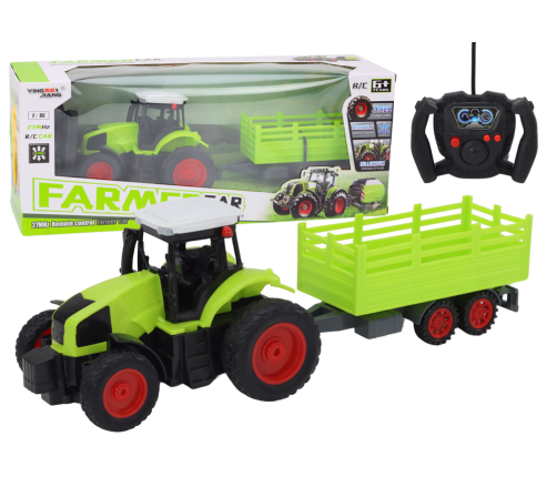 Remote Controlled RC Tractor With Trailer 1:16 Green