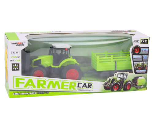 Remote Controlled RC Tractor With Trailer 1:16 Green