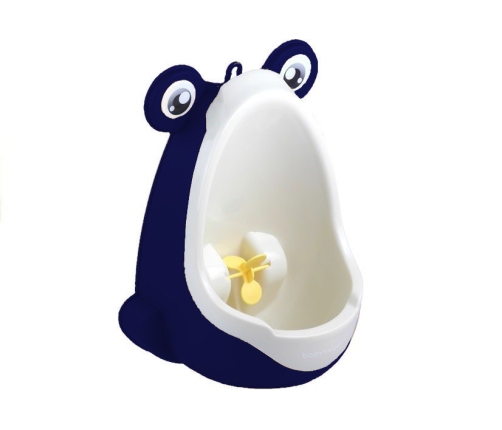 Frog-shaped Urinal Suction Cup Navy Blue and White