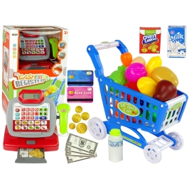 Cash Register Calculator Trolley Blue Food Products