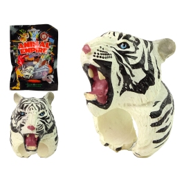 Hand Ring Educational Animals Tiger White