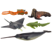 Sea Animals Figure Set Arctic Walrus Narwhal